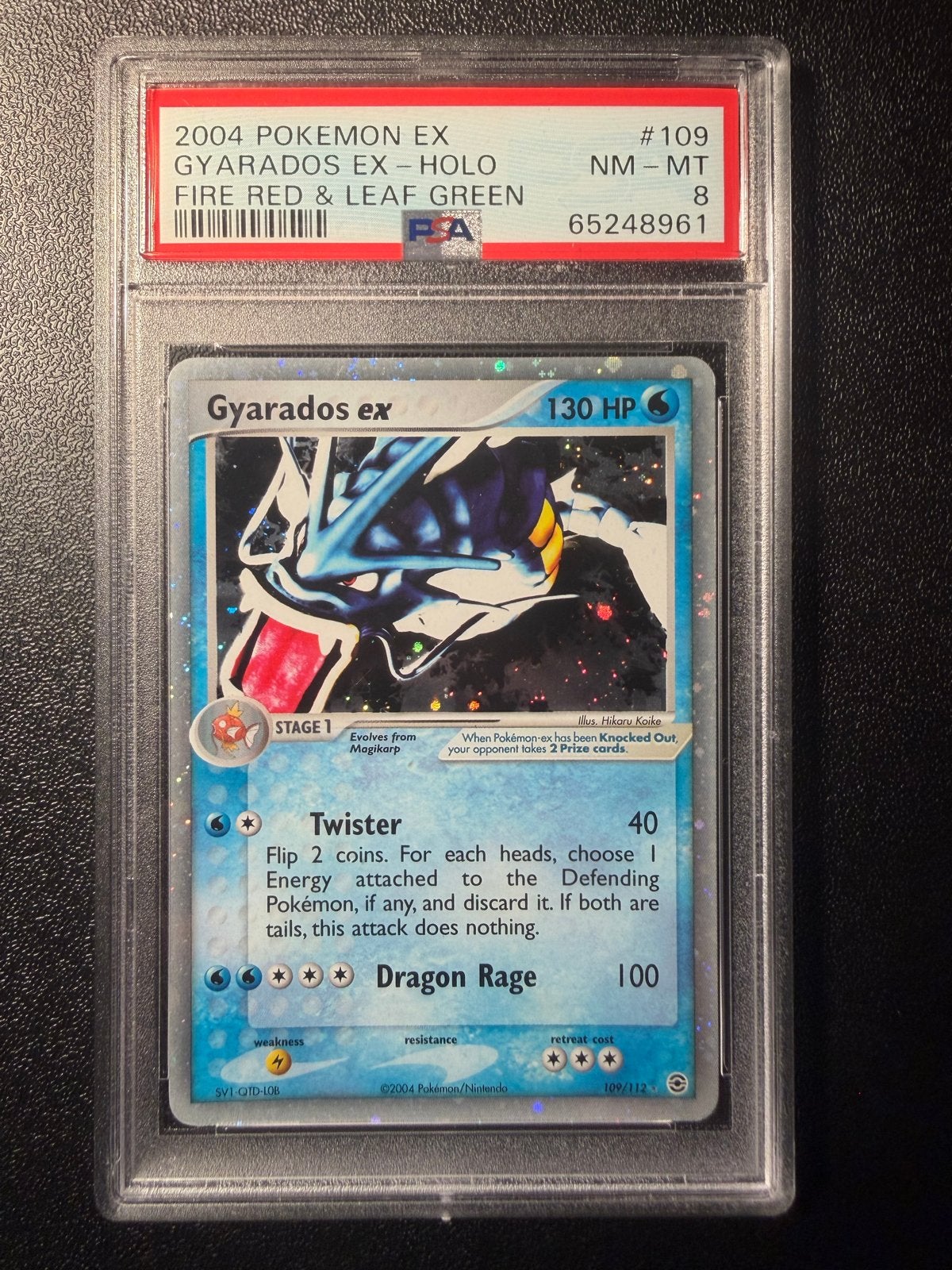 Gyarados ex PSA 8 - 2004 Pokemon EX Fire Red & Leaf Green, Ophalen of Verzenden, Zo goed als nieuw, Losse kaart, Foil