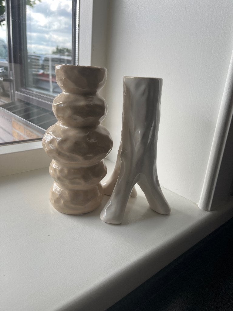 Japandi vaasjes, Ophalen of Verzenden, Zo goed als nieuw, Beige, 20 cm