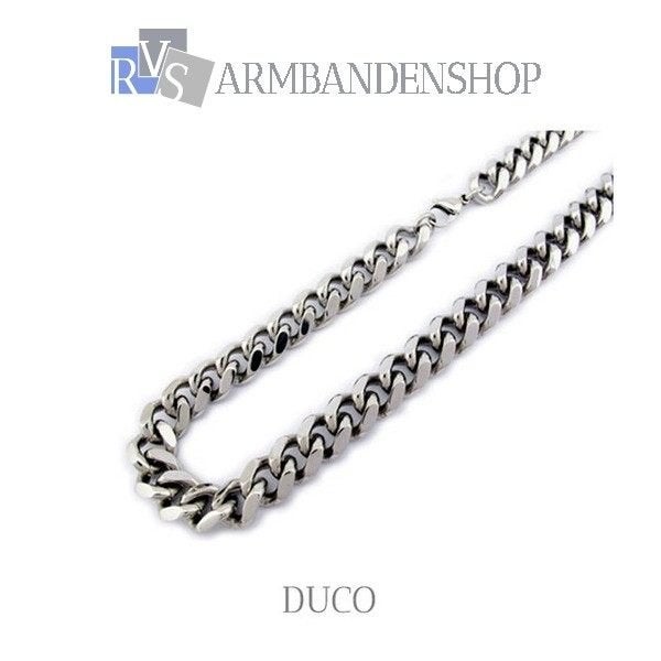 Rvs stalen brede stoere heren ketting "Duco" 60 RVS Zilver., Verzenden, Nieuw, Zilver, Overige materialen