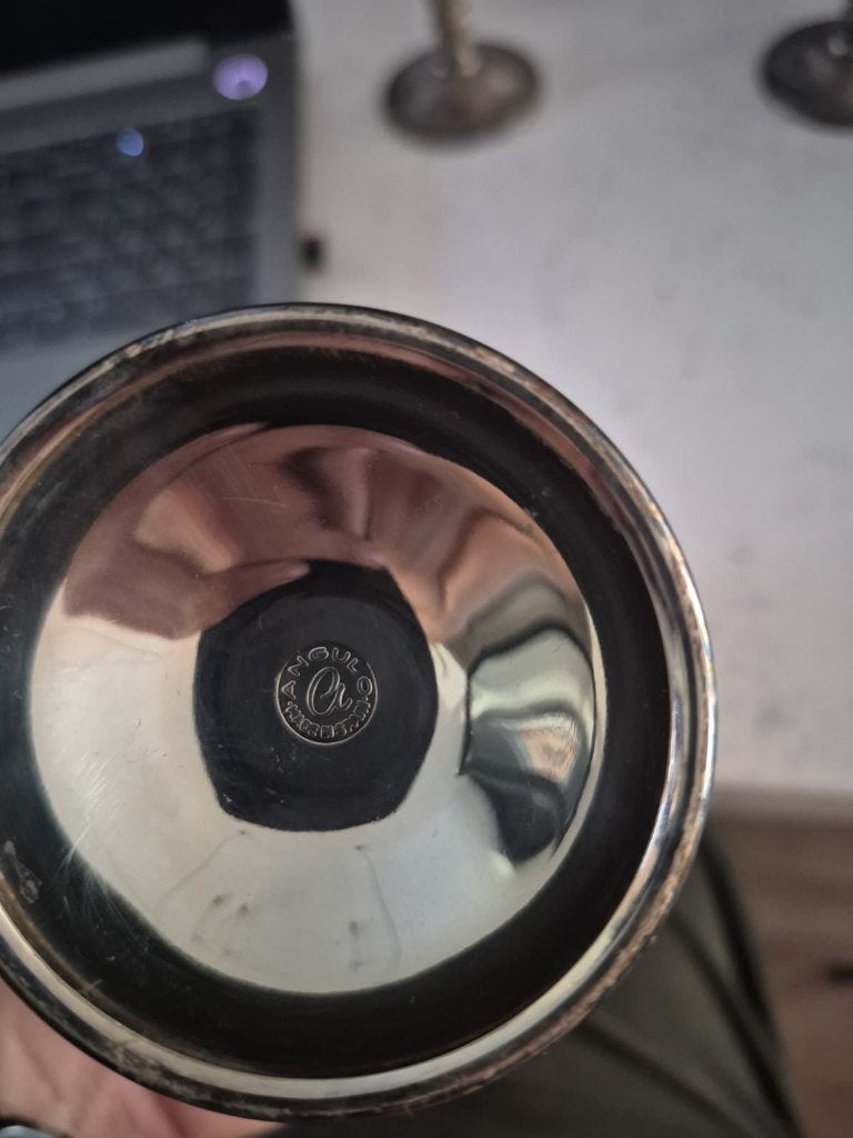 Vintage verzilverde likeurglazen Angulo Spanje – set van 6, Ophalen of Verzenden