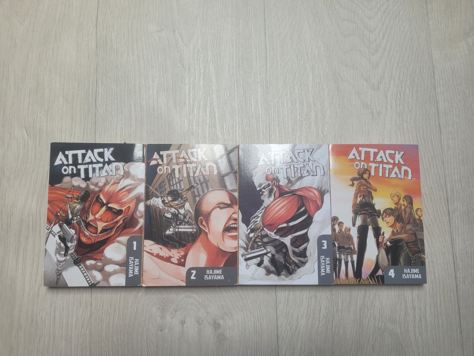 Attack on Titan Manga Vol. 1 t/m 4 (Engelstalig), Gelezen, Ophalen of Verzenden, Meerdere stripboeken, Hajime Isayama
