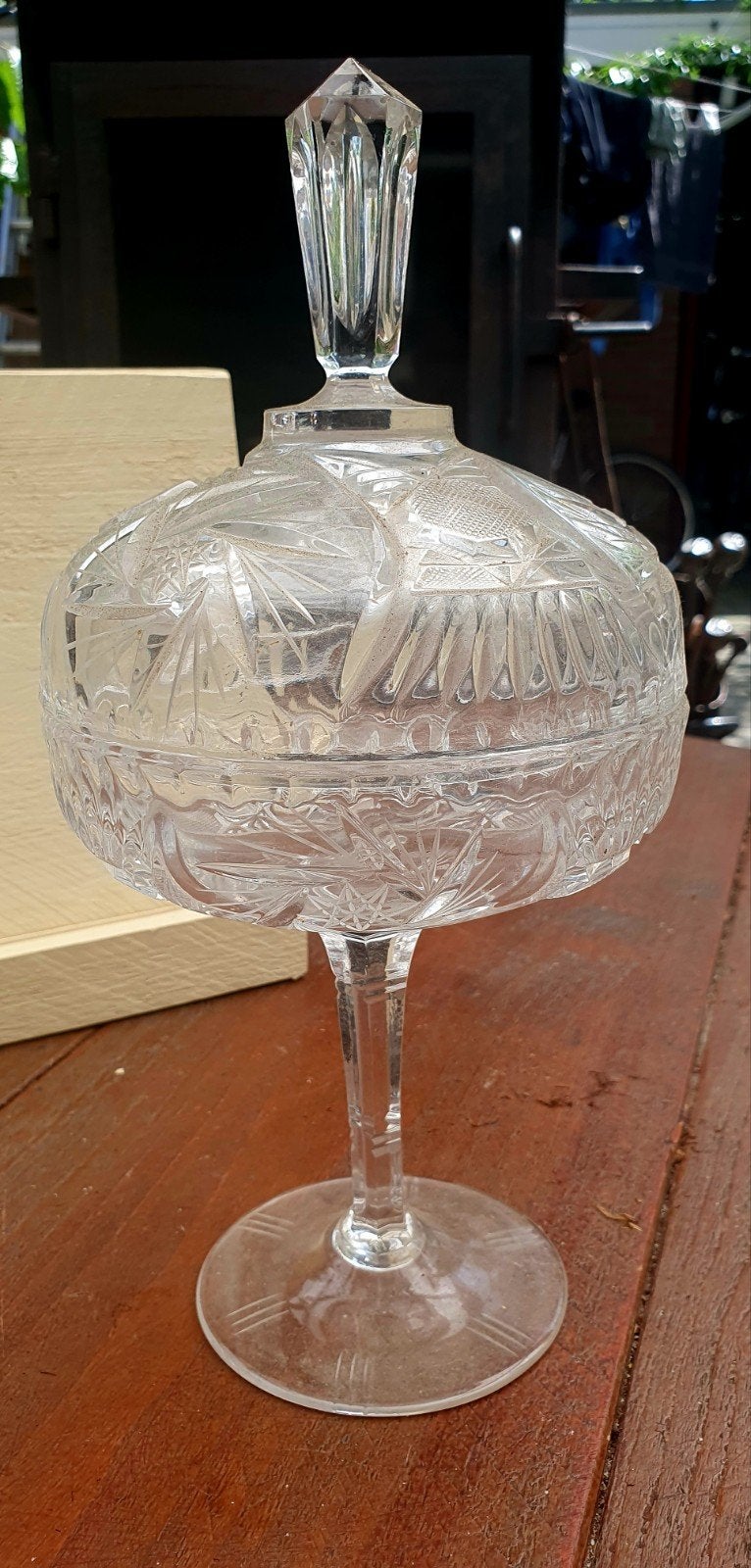 Decoratieve Kristallen Bonbonnière met Deksel - 27cm, Ophalen of Verzenden