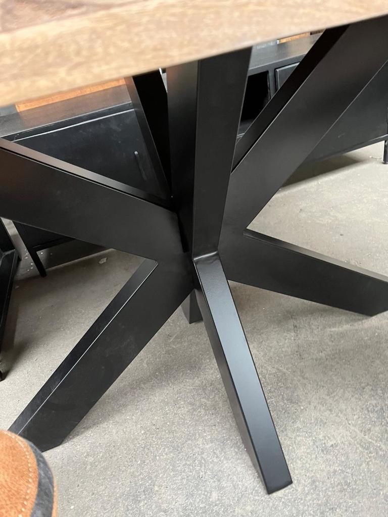 Magazijn Leegverkoop Ronde eettafel mangohout matrix zwart, Hout, Nieuw, Ophalen of Verzenden, Info@wkhome.nl