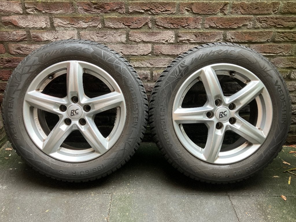 Winterbandenset met lichtmetalen velgen - 185/60 R15, Ophalen, Gebruikt, 15 inch, Banden en Velgen