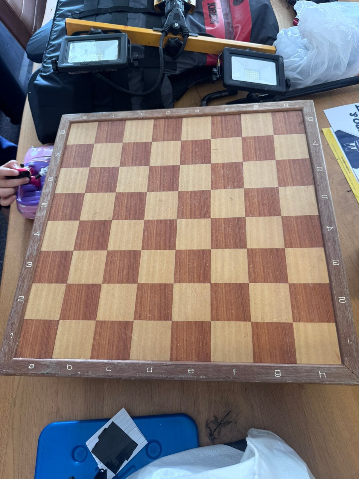 Schaakbord hout zonder schaakstukken, Ophalen, Gebruikt