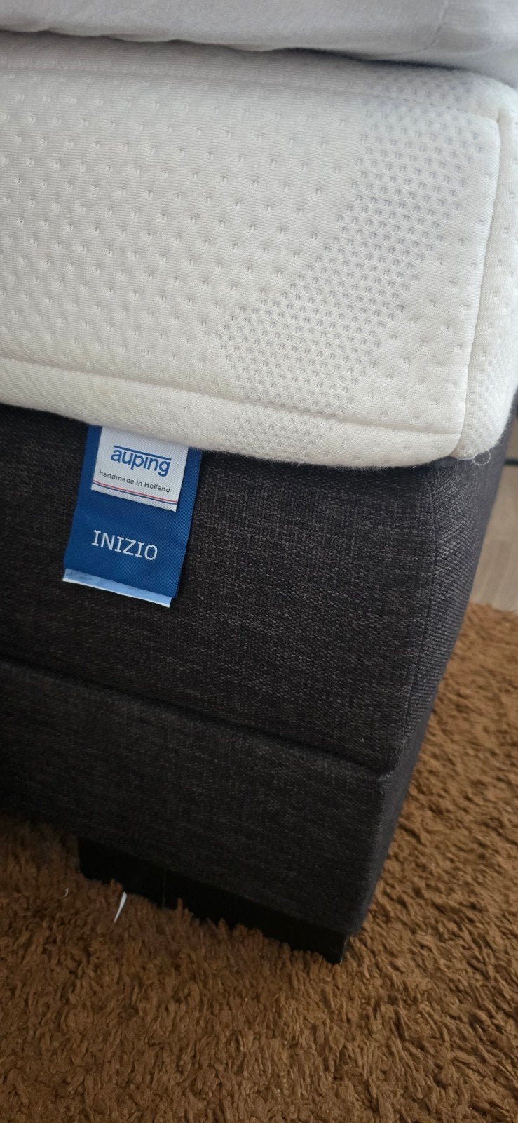 elektrisch antraciet boxspring, Ophalen, Gebruikt, Tweepersoons, Elektrisch antraciet