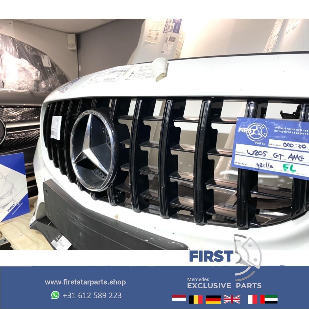 W205 C205 AMG VOORKOP ZWART WIT GRIJS Mercedes C Klasse COMP, Auto-onderdelen, Gebruikt, -, Voor, Ophalen of Verzenden