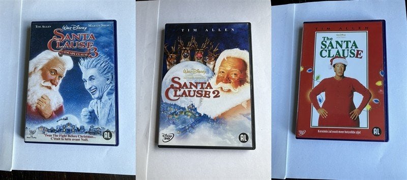 the santa clause 1 2 3 dvd tim allen 1 t/m 3, Alle leeftijden, Nederlands, Ophalen of Verzenden, Zo goed als nieuw