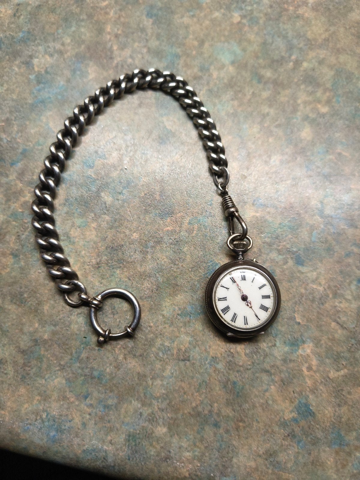 zilver zakhorloge met ketting, Ophalen of Verzenden, Zilver, Overige merken, Met ketting