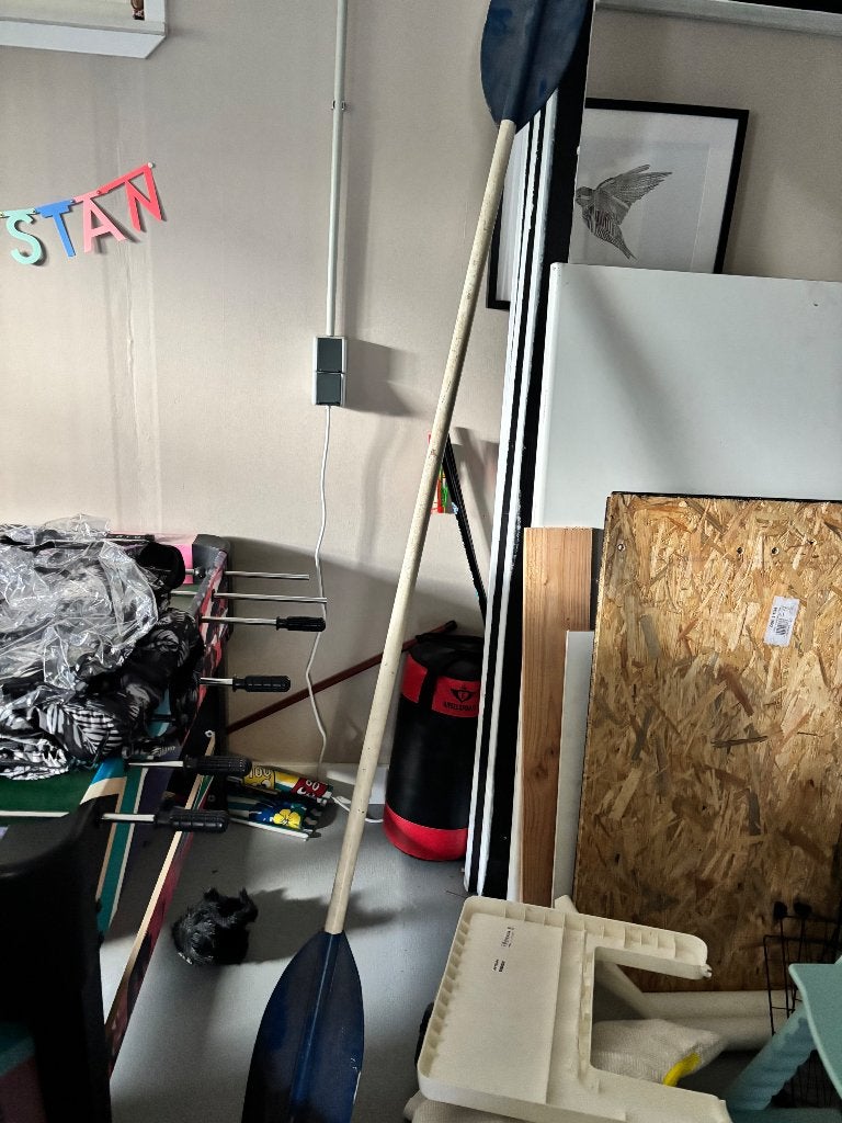 Houten kano peddel, Watersport en Boten, Ophalen, Gebruikt, Dubbelbladige peddel