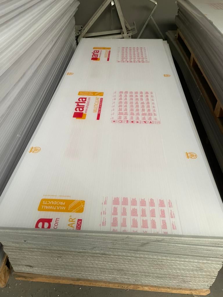 Polycarbonaat platen opaal 2,5 3 3,5 4 meter, Ophalen, Zo goed als nieuw, Minder dan 20 mm