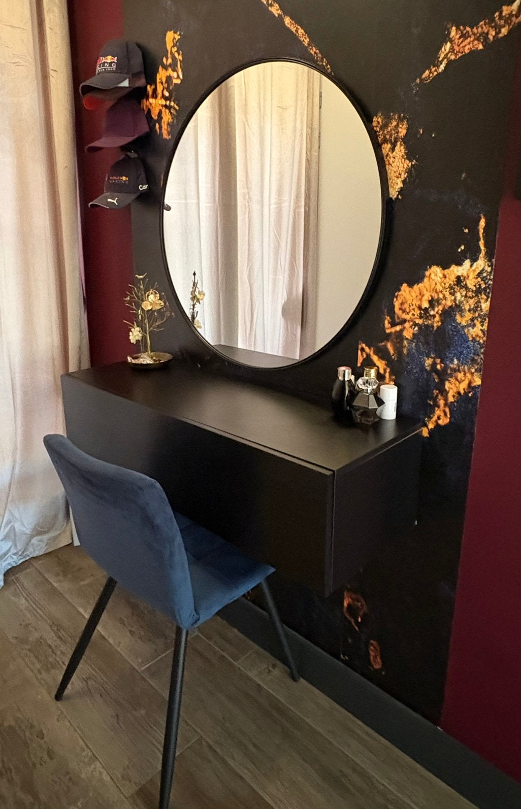 Ladekast/wandkast/hangkast/kaptafel zwart, 1 of 2 laden, Ophalen, Gebruikt, 25 tot 50 cm