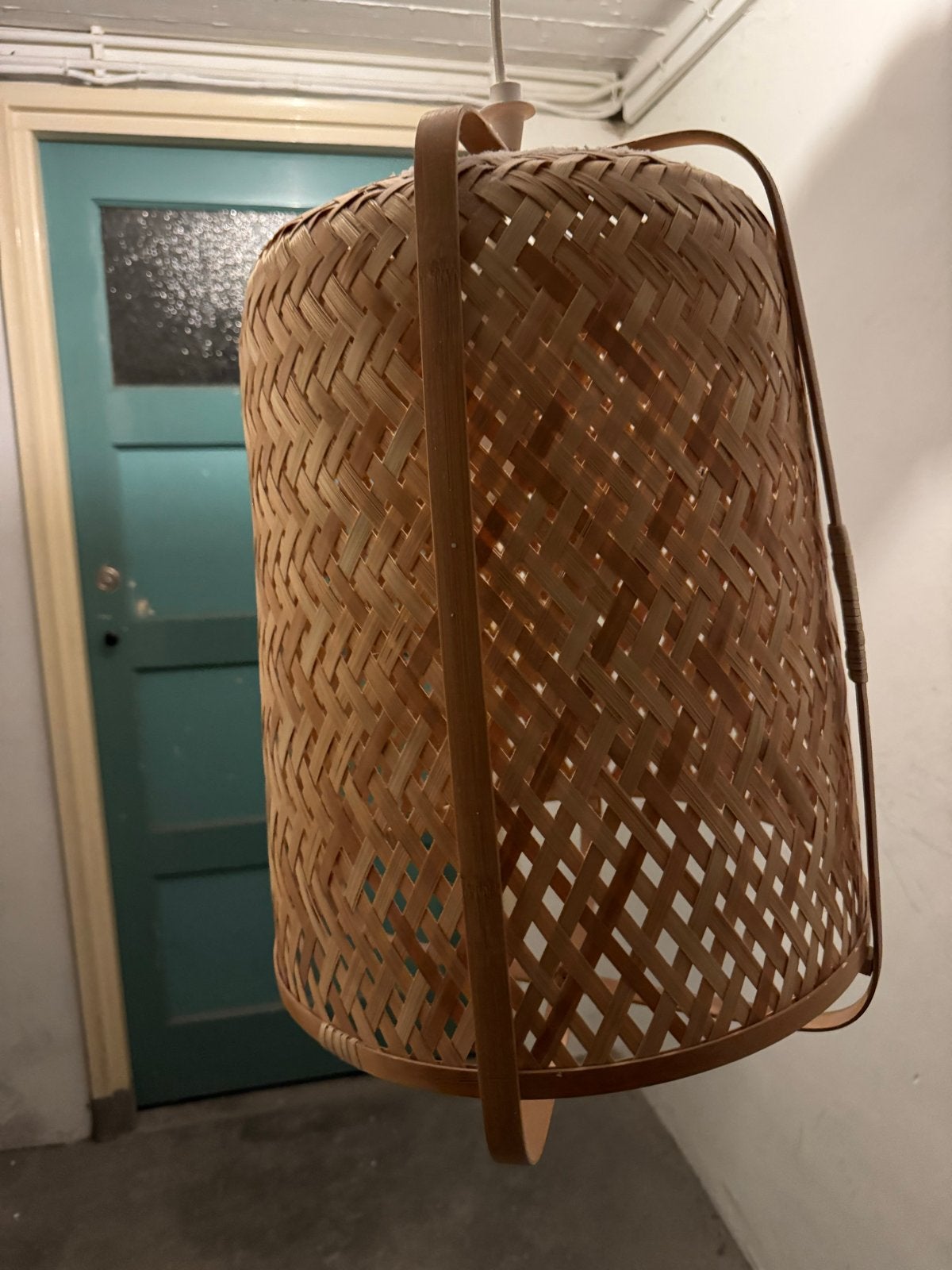 IKEA KNIXHULT Bamboe hanglamp/vloerlamp - set van 3, Bohemian, Overige merken, Gebruikt, Natuurlijk materiaal
