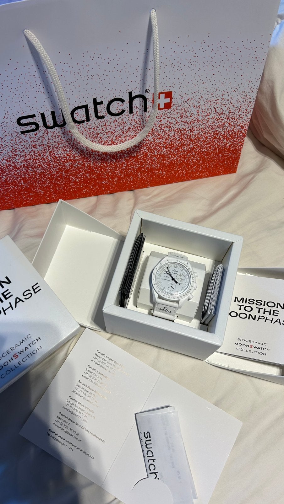 New /Swatch x Omega Moonswatch Mission to Moonphase, Kunststof, Polshorloge, Swatch, Nieuw