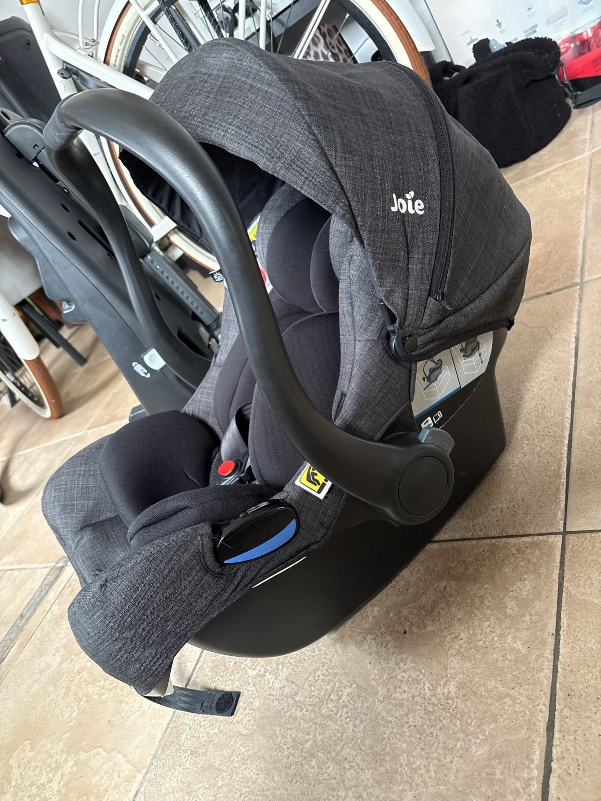 Joie i-Gemm 2 autostoel met i-Base Advance, Autogordel of Isofix, Gebruikt, Slaapstand, 0 t/m 13 kg