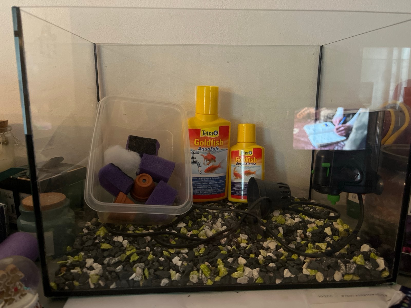 Klein aquarium, Ophalen