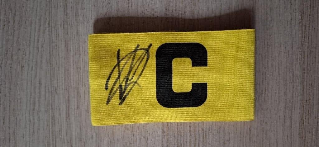 Aanvoerdersband met handtekening; Dirk Kuyt # Feyenoord, Verzamelen, Ophalen of Verzenden, Nieuw, Feyenoord, Shirt