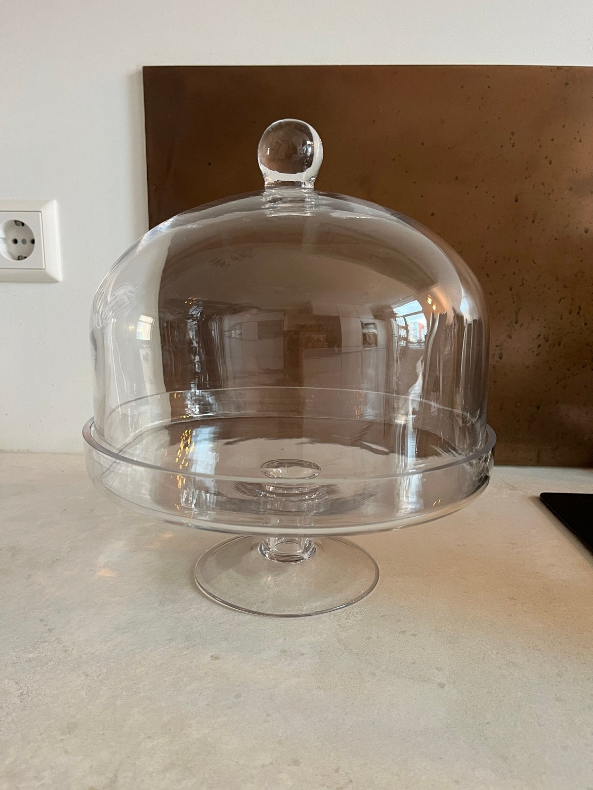 Glazen taartplateau met stolp, Overige typen, Ophalen, Zo goed als nieuw, Glas