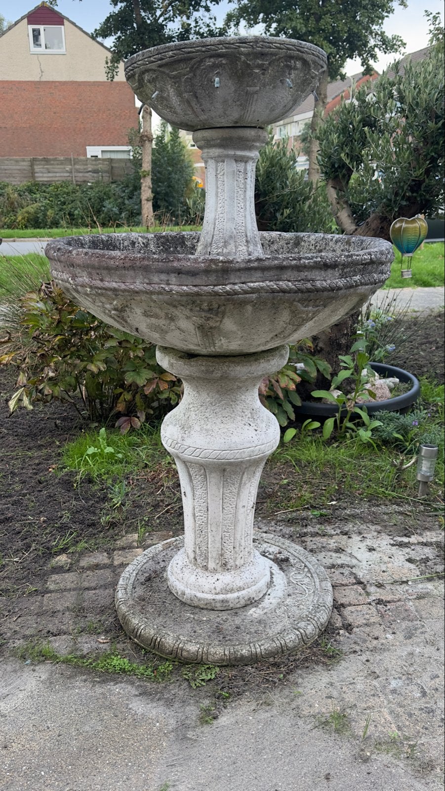 Betonnen Tuinfontein - 140 cm hoog, Tuin en Terras, Ophalen, Gebruikt, Beton, Fontein