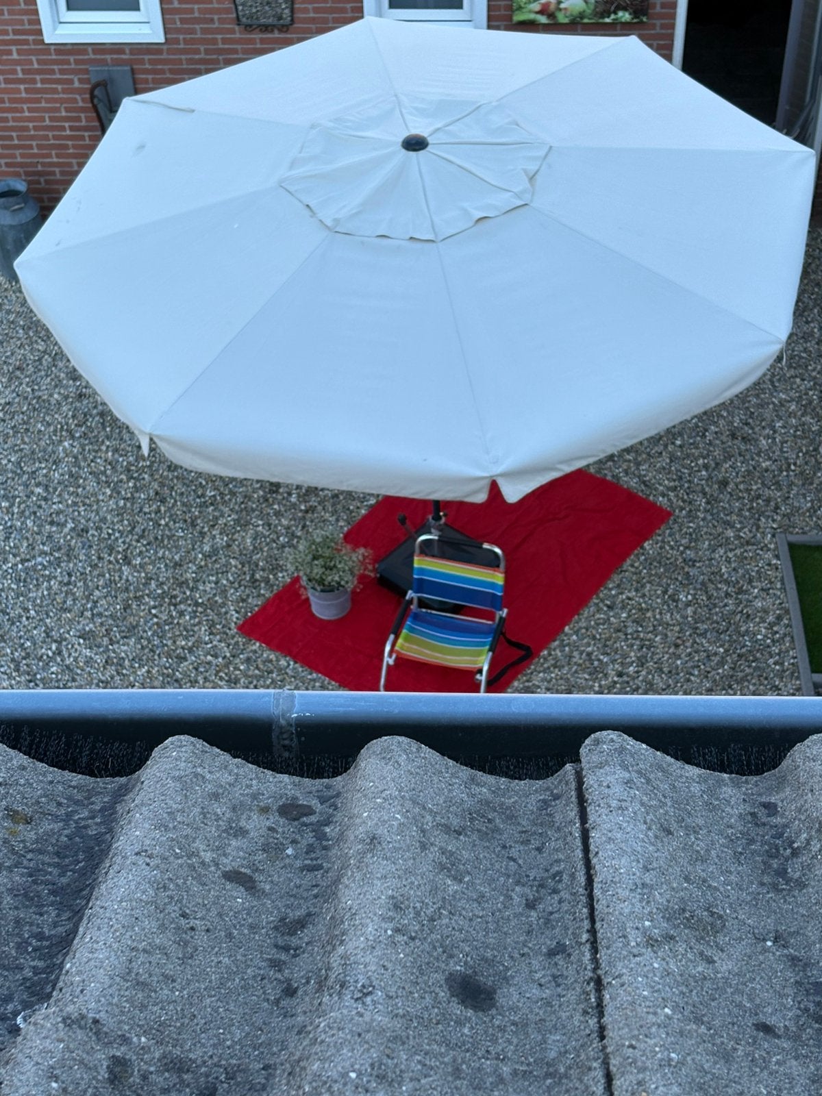 Grote Madison parasol met zware verrijdbare voet, Ophalen, Gebruikt, Overige typen