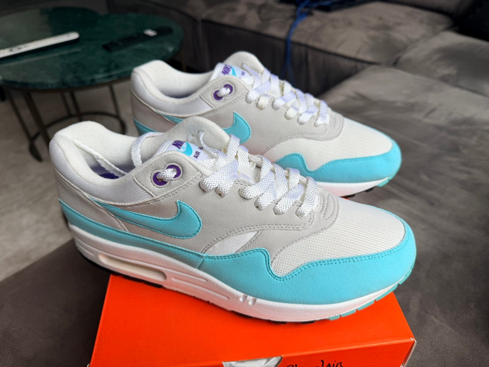 Nike air max 1 Anniversery aqua maat 43, Blauw, Nieuw, Ophalen of Verzenden, Sneakers of Gympen