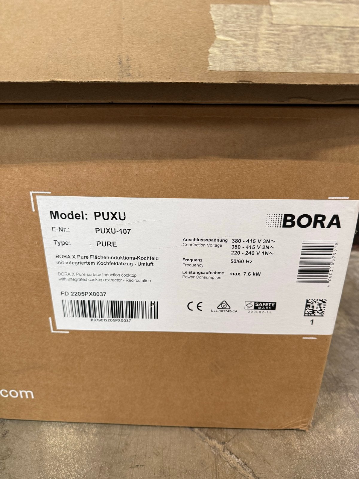 BORA PUXU, Witgoed en Apparatuur, Ophalen, Nieuw, 4 kookzones, Inbouw