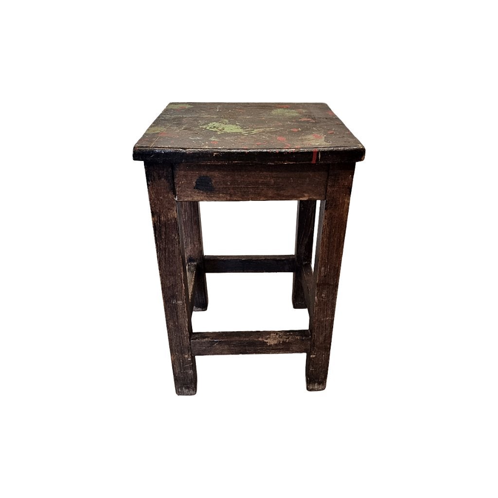 Oude Franse houten atelier krukje, midden 20e eeuw, Ophalen of Verzenden, Gebruikt, Hout