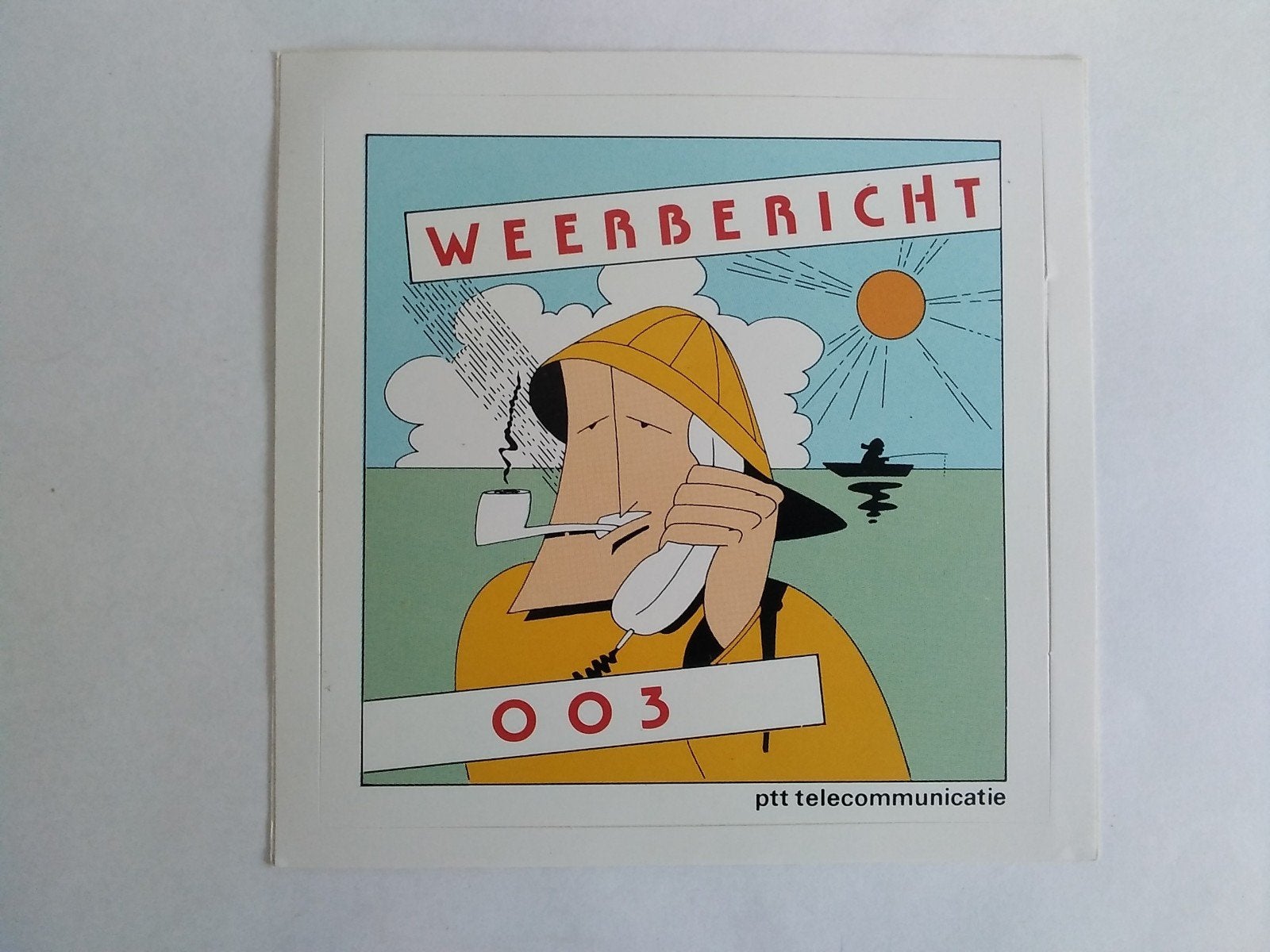Sticker PTT Telecommunicatie Weerbericht, Verzenden, Zo goed als nieuw