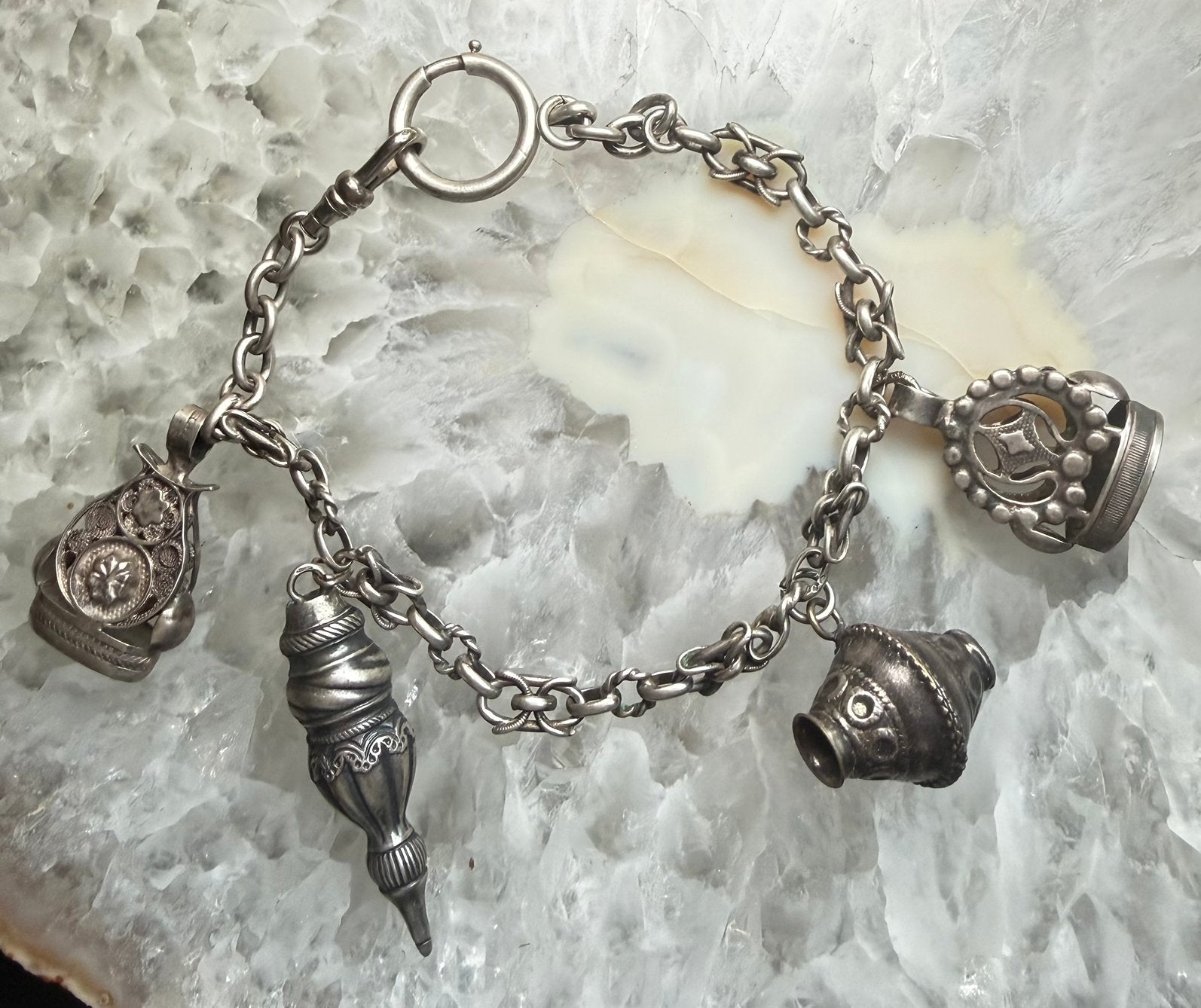 Armband Bedels Zilver Streeksieraad, Verzenden, Zo goed als nieuw, Zilver