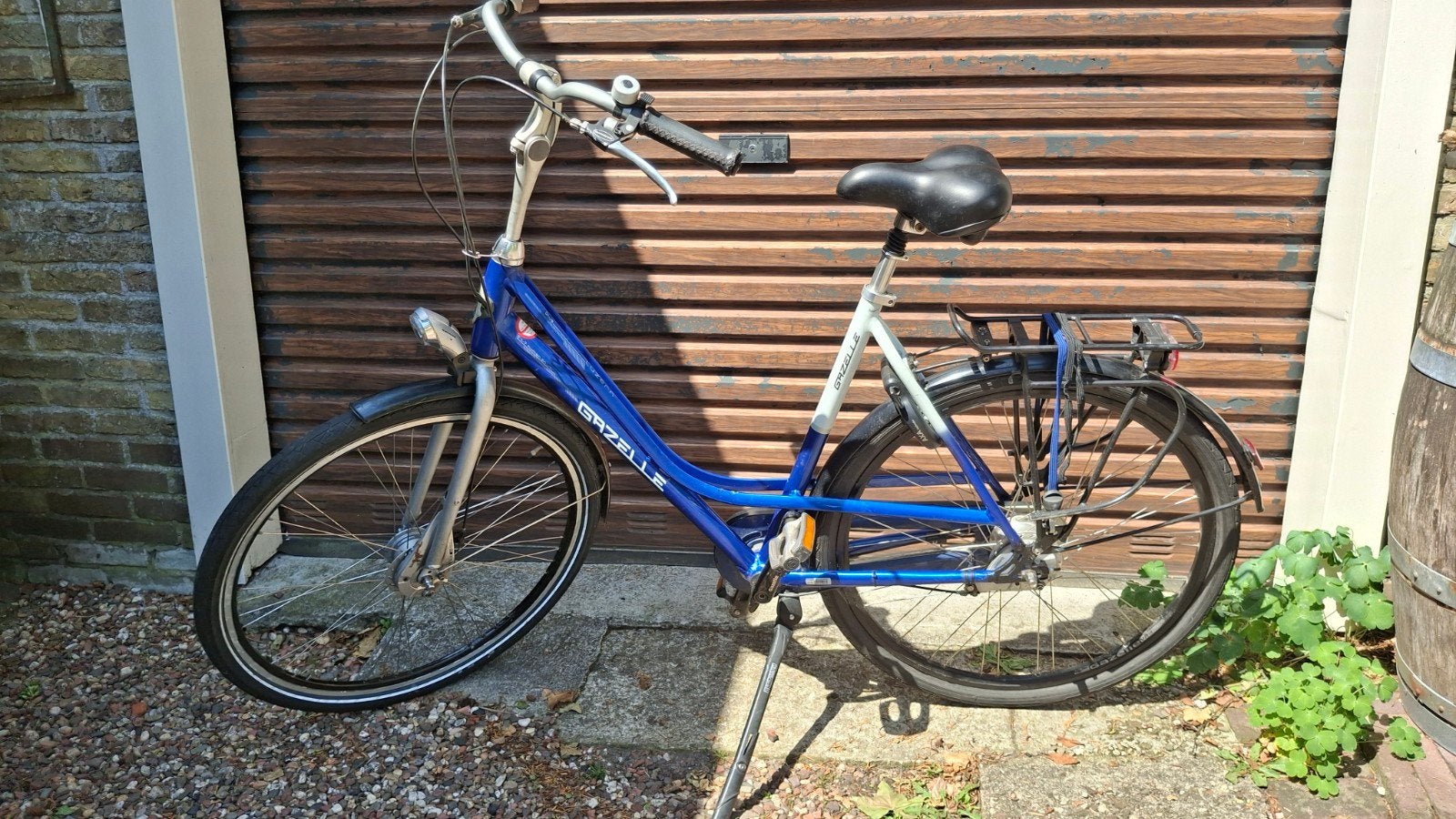 Gazelle Luzern Damesfiets 57 cm - Blauw/wit, Fietsen en Brommers, Fietsen | Dames | Damesfietsen, Gebruikt, Velgrem, Versnellingen
