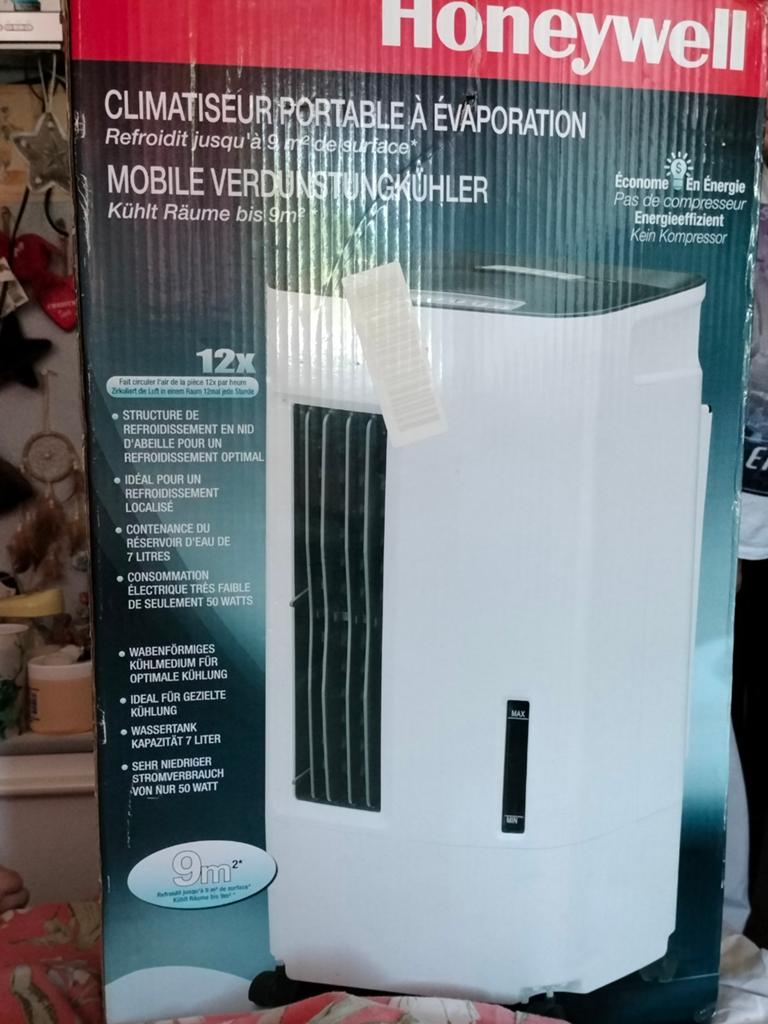 Aircooler 7 liter tank NIEUW , merk Honeywell,op  wieltjes, Ophalen, Nieuw