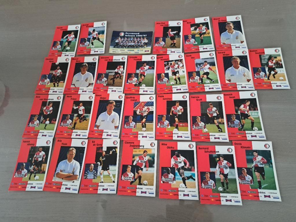 28 fotokaarten Feyenoord 96-97, Verzenden, Zo goed als nieuw, Feyenoord