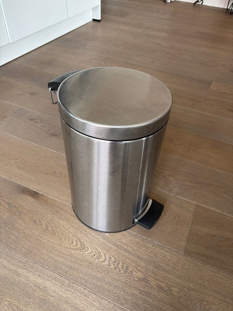 Brabantia pedaalemmer afvalbak 10-12L (zilver/RVS), Ophalen, Gebruikt, Met pedaal, Rvs