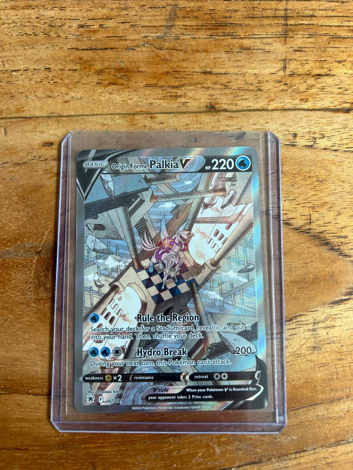 Origin Forme Palkia V Pokémon kaart (Foil) Astral radiance, Ophalen, Zo goed als nieuw, Losse kaart, Foil
