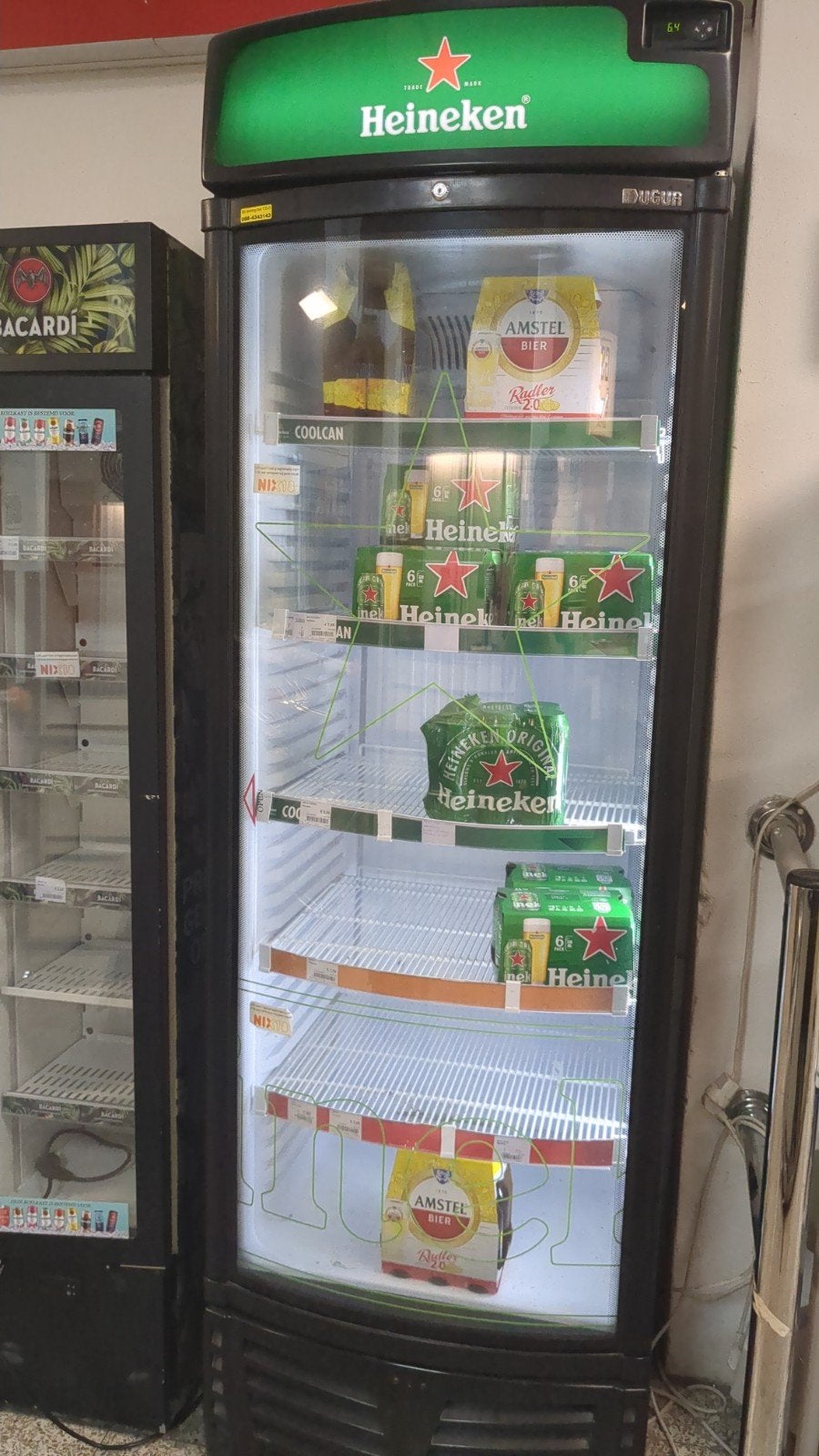 Ugur Heineken Koelkast - 374L, Zo goed als nieuw, Zonder vriesvak, 200 liter of meer, 60 cm of meer, Zo goed als nieuw
