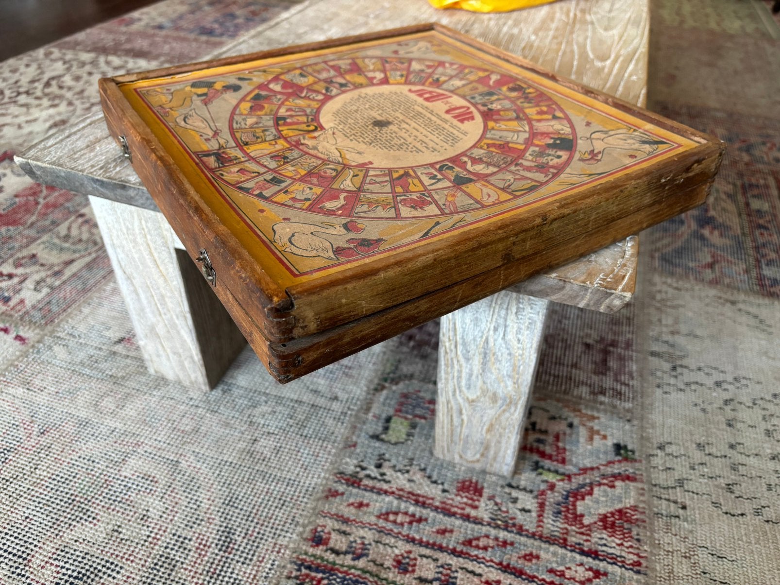 Oude Franse spelletjes doos, ganzenbord, Antiek en Kunst, Ophalen of Verzenden