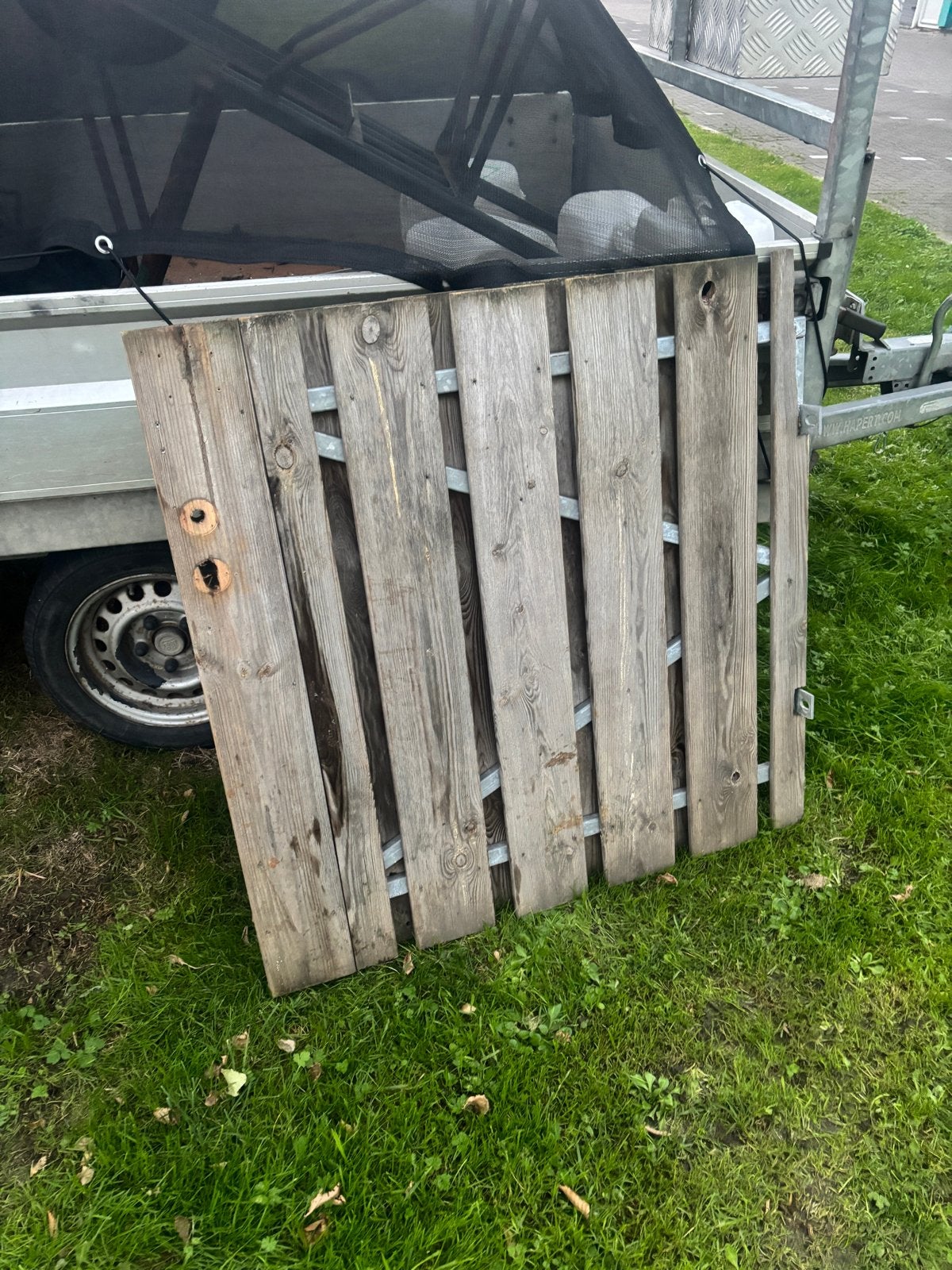 Tuinpoort 100x100 cm met gegalvaniseerd stalen frame, Ophalen, Gebruikt, Staal, 100 tot 150 cm
