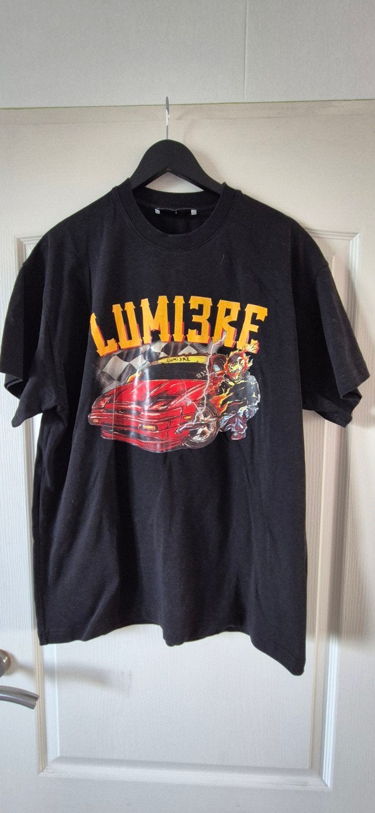 Zwart T-shirt met raceprint - Maat S, Kleding | Heren, Ophalen, Zwart, Lumiere, Gedragen