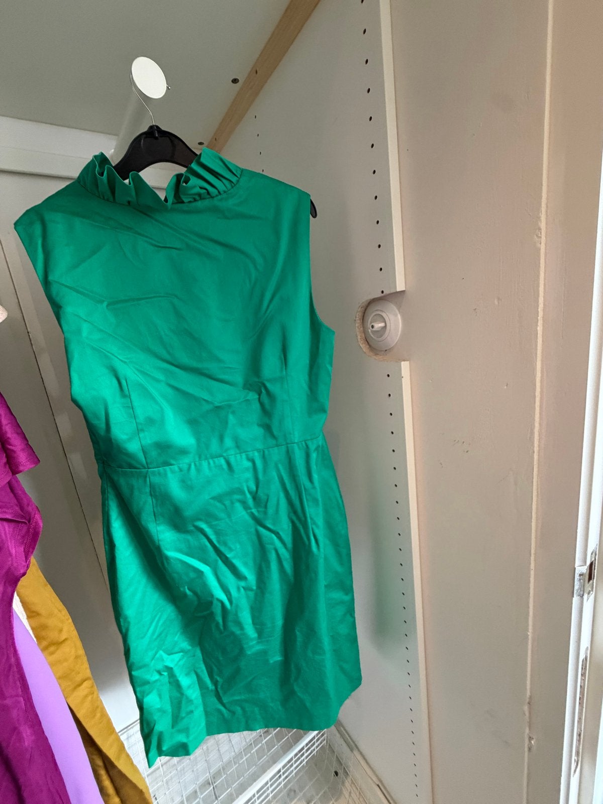 Jake's Groene Jurk met Ruches - Maat 38/40 (M), Kleding | Dames, Zo goed als nieuw, Boven de knie, Groen, Ophalen
