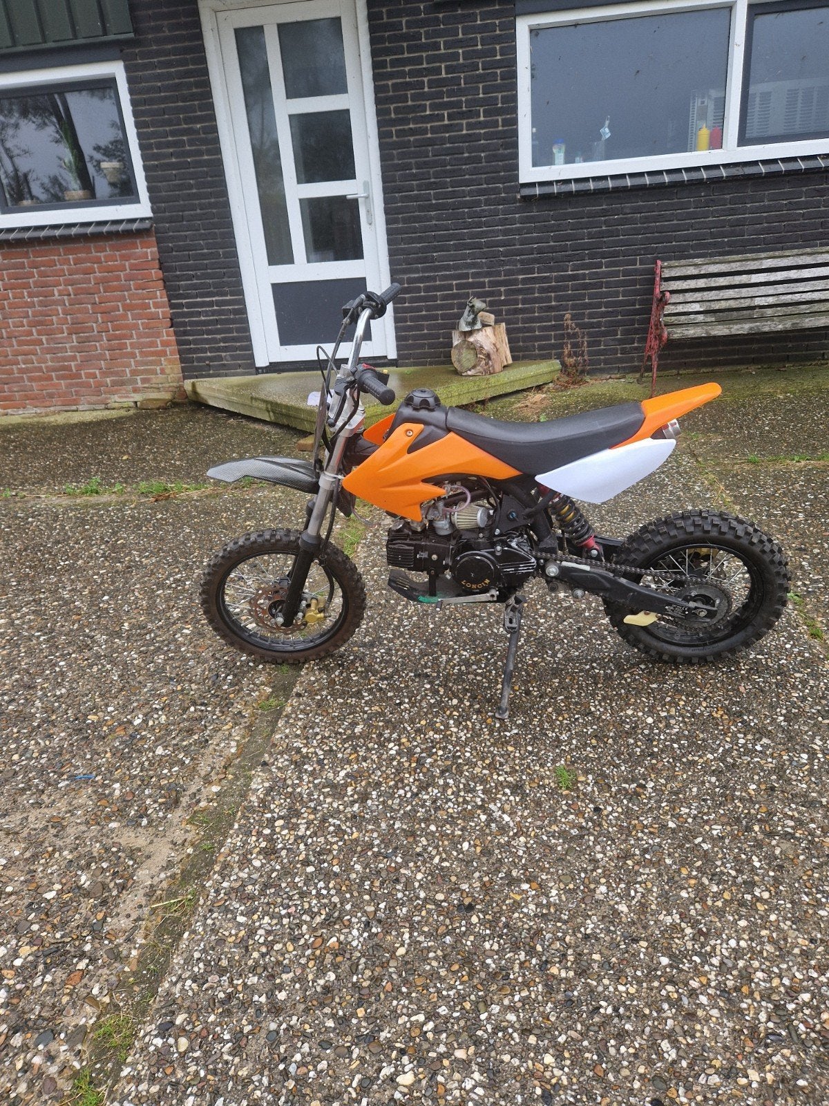 Pitbike 125cc - Oranje/Zwart, Fietsen en Brommers, Ophalen, Gebruikt, Onbekend, Pitbike