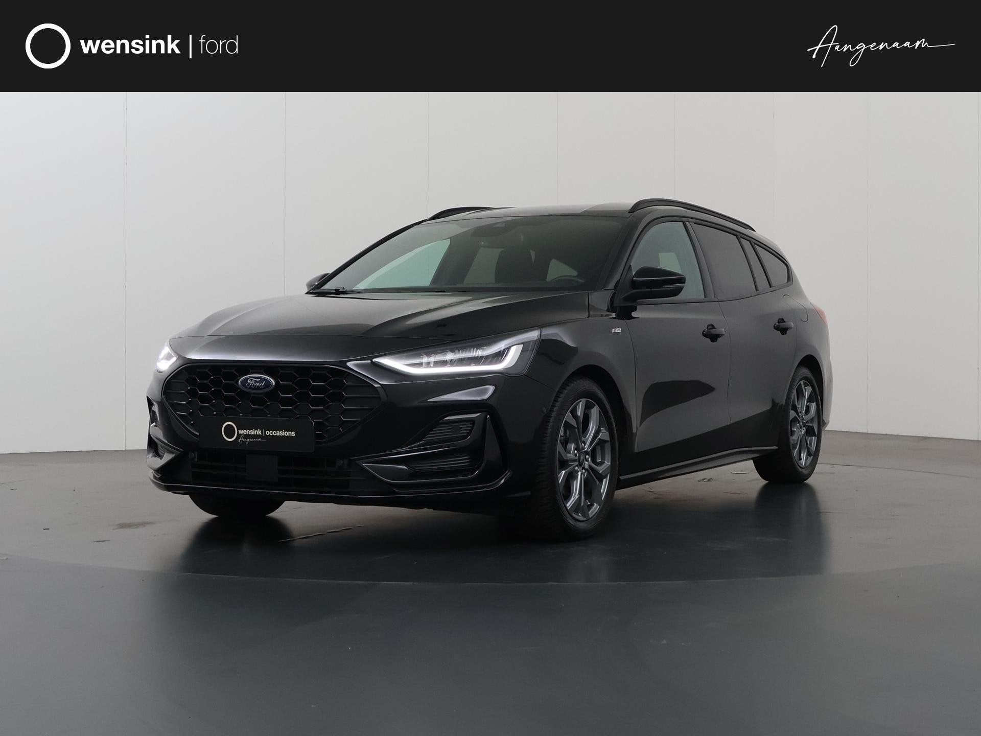 Ford Focus Wagon 1.0 EcoBoost Hybrid ST Line X 155pk Automaa, Auto's, Stof, Gebruikt, Zwart, 155 pk