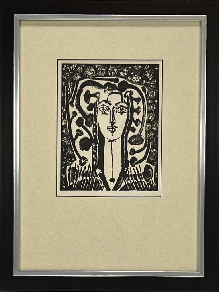 1089. Litho, Pablo Picasso - "Womenshead - Modern Style", Ophalen, Abstract, Lithografie