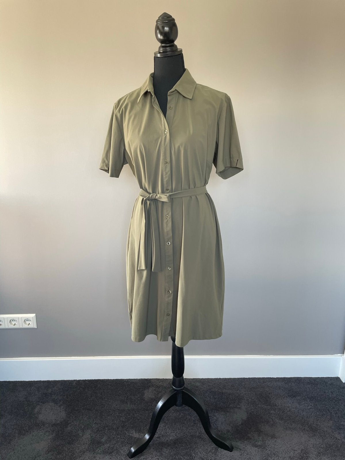 Jurk Donna Due, maat xl, groen/khaki., Maat 46/48 (XL) of groter, Ophalen of Verzenden, Zo goed als nieuw, Knielengte