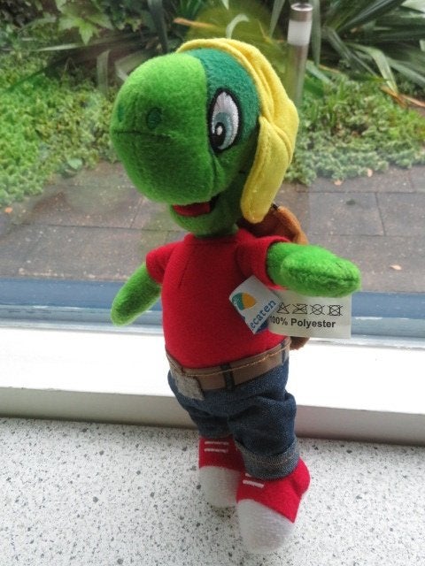 Schildpad met geel petje en bruin schild Molecaten, Overige typen, Ophalen of Verzenden, Zo goed als nieuw, Met label