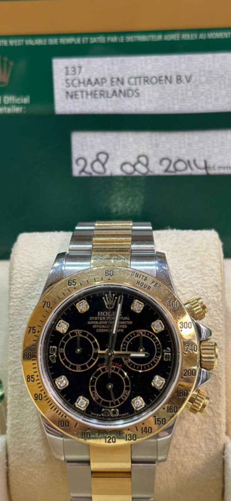 Rolex Daytona 116523, Sieraden, Tassen en Uiterlijk, Horloges | Heren, Ophalen, Overige materialen, Rolex, Polshorloge