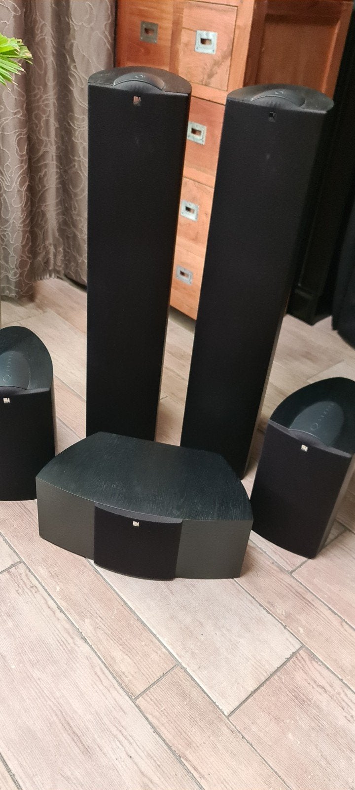 KEF Q-serie 5.0 Home Cinema Speakerset - Zwart, Gebruikt, Speakerset, Ophalen of Verzenden, 60 tot 120 watt