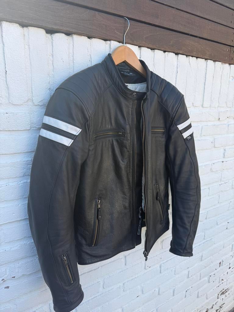 Segura Retro Classic Leren Motorjas - Café Racer / Vintage, Motoren, Heren, Jas | leer, Ophalen of Verzenden, Tweedehands