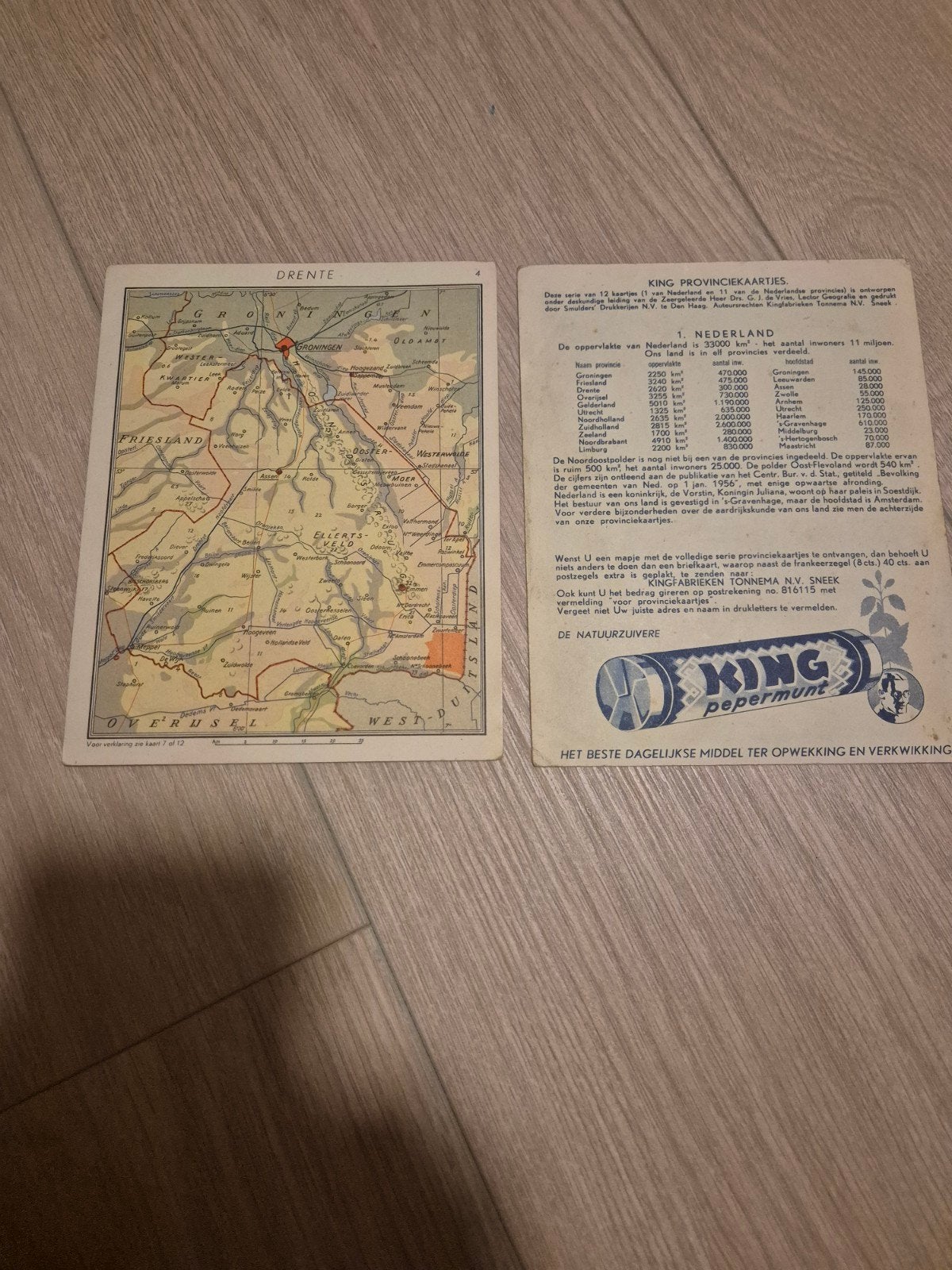 Vintage King Provinciekaartjes - Nederland, Verzamelen, Ophalen of Verzenden