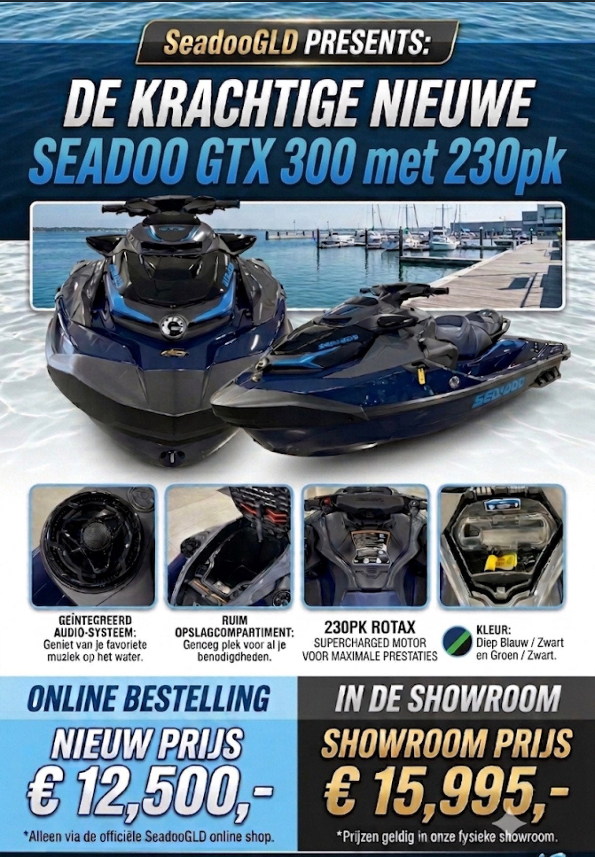 Sea-Doo GTX 300/ 230pk Limited - Luxe Waterscooter, Verzenden, Nieuw, Benzine, 200 pk of meer
