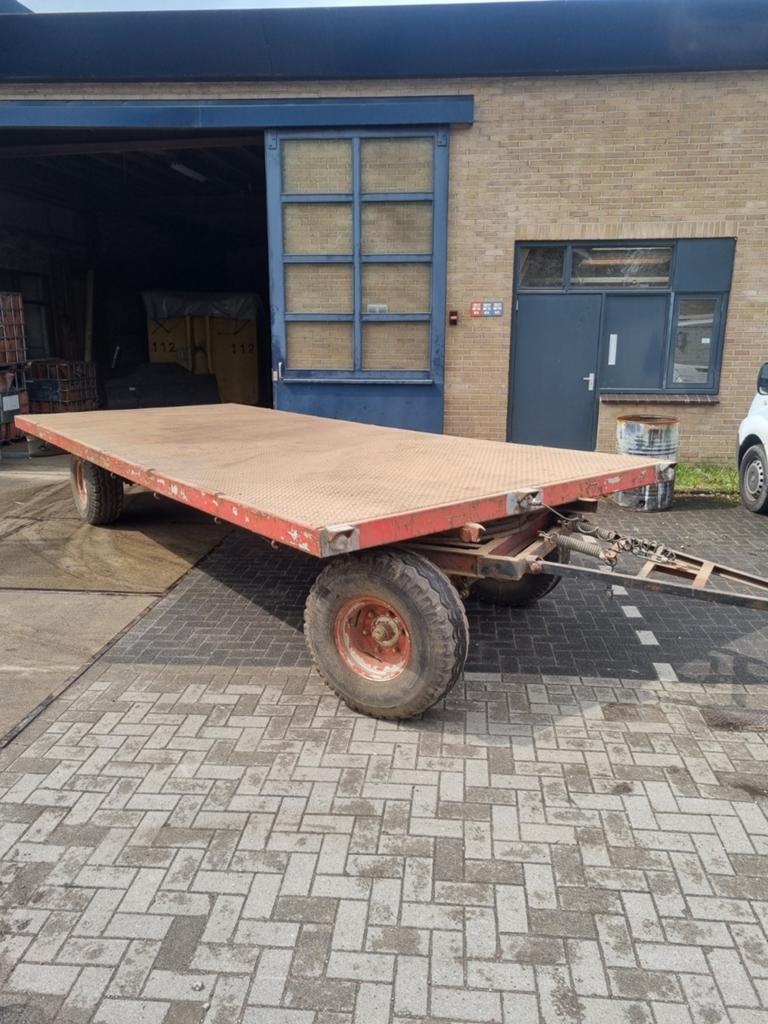 Grote platte wagen , schamelwagen , plateau aanhangwagen, Doe-het-zelf en Verbouw, 100 liter of meer, Ophalen of Verzenden, Gebruikt